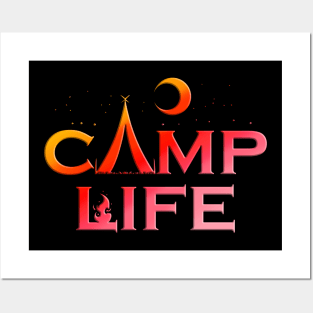 Logo Camp Life In The Night On Camping Posters and Art